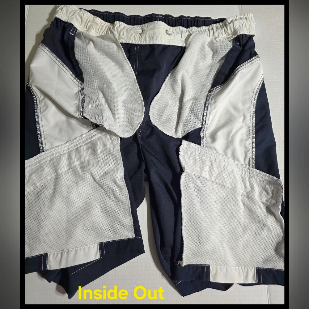 Nike Swim Trunks, XL, Navy With White Pockets & Drawstring